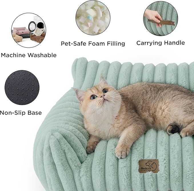 Bedsure ComfyFleece™ Cute Dog Couch for Medium Dogs - As Seen on TV on Good Day New York, Dog Couch Bed with Removable, Washable Cover, Supportive Pet Sofa, for Medium Large Dogs, 36inch, Garden Green