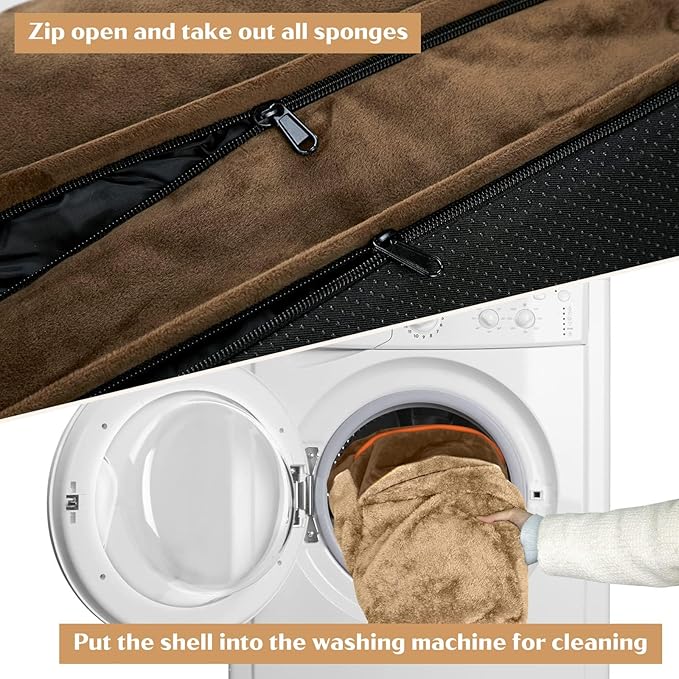 Comfort Expression Orthopedic Dog Bed for Large Dogs 38x25 Inch, Waterproof Supportive Egg Crate Foam Large Pet Bed with Removable Bolsters, Dog Couch with Washable Cover & Non-Slip Bottom, Brown