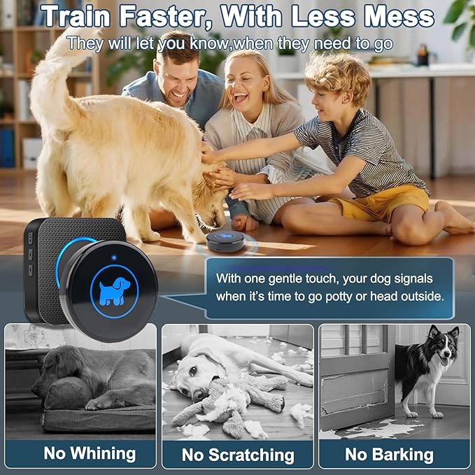 High Sensitivity Dog Door Bell 2026 Version, Dog Doorbells for Potty Training – Dog Bells to Go Outside, 1000Feet Range, Waterproof Button, 55 Melodies & 5 Notification Modes (1 Button)