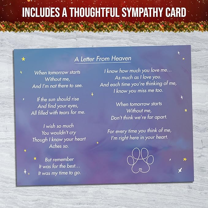 Capti Rainbow Bridge Dog Memorial Gifts, Cat Memorial Gifts - I'll Meet You at The Rainbow Bridge - Pet Loss Gifts, Bereavement, Sympathy Keepsake Dog Mom, Dog Dad for Loss of Pet (Dog and Two Moms)