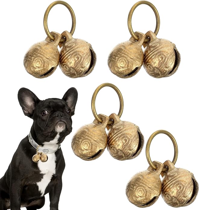 4Pcs Bell for Cat Dog Collar, Extra Loud Jingle Pet Bell for Cat Dog Bells to Go Outside Tracking Perfect for Safety & Identification, Copper 1.5 Inch