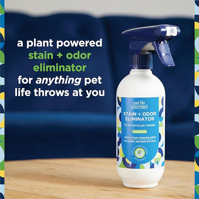 PET LIFE UNLIMITED SuperFoam Spray, Carpet and Surface Cleaner for Dog Urine, 16 oz, Strong Odor & Stain Remover, Plant-Based Formula, Natural Juniper Leaf Scent, Two-Way Spray, USA Made (Pack of 3)