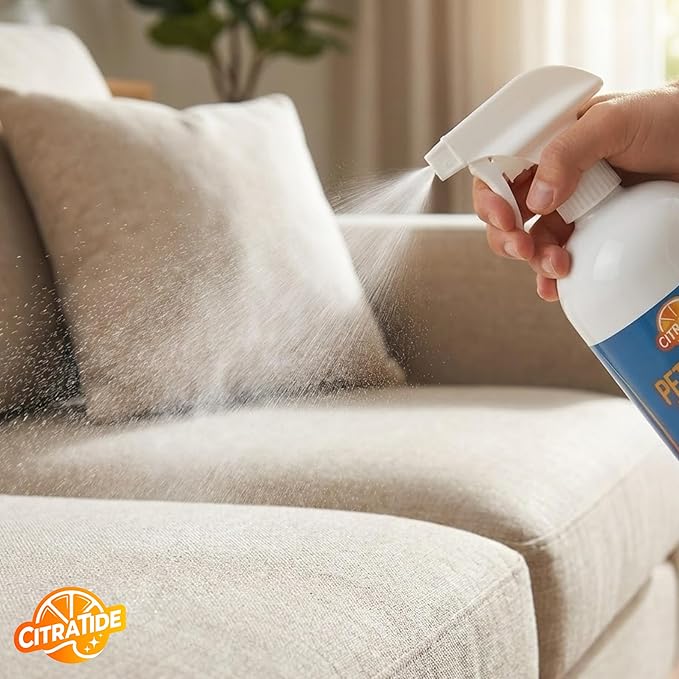 Dander Eliminator Spray – Plant-Based Pet Allergy & Dander Remover – Breaks Down Pet Dander, Dust Mites & Odors Naturally – Safe for Bedding, Furniture & Carpets – USA Made 32oz