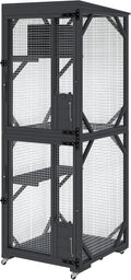 Outdoor Cats House with 4 Wheels, Walk-in Cat Cage, Catio Outdoor Enclosure Extra Large