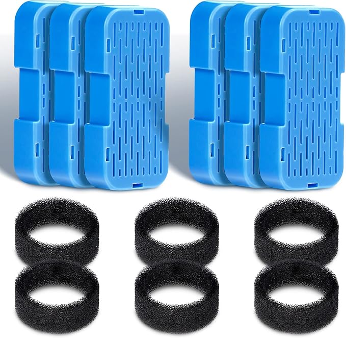 Cat Water Fountain Filters: Suitable for KOOGMOON Steel Cat Fountain(S4) - 6PCS Carbon Filter + 6PCS Foam Filter