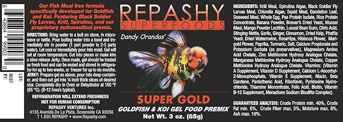 Repashy Super Gold - Goldfish and Koi Gel Food (12 Oz Jar)