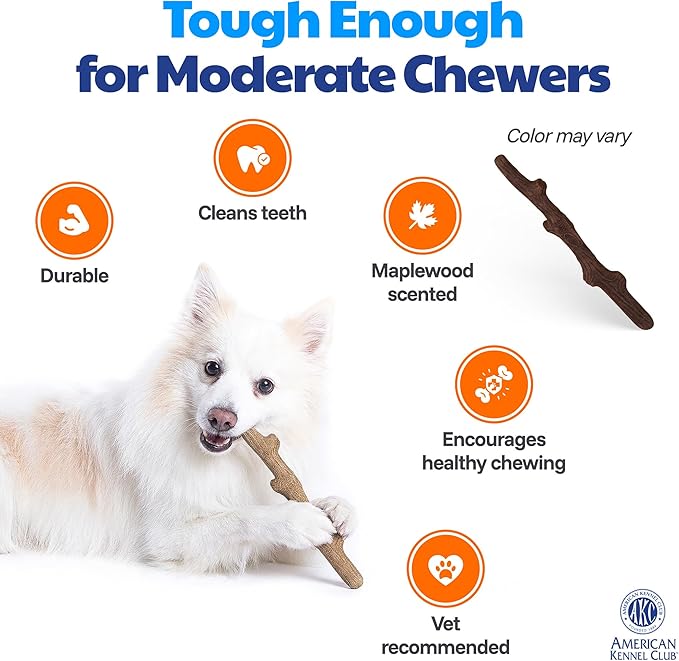 American Kennel Club Training Wood-Infused Dog Chew Toy – Moderate Chewers, Durable & Long-Lasting, Supports Dental Health