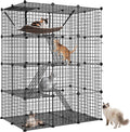 ZENY 4-Tier Cat Cage Indoor Cat Enclosures DIY Cat Playpen Detachable Metal Wire Kennels with Extra Large Hammock for Cats, Ferret, Chinchilla, Rabbit or Small Animals
