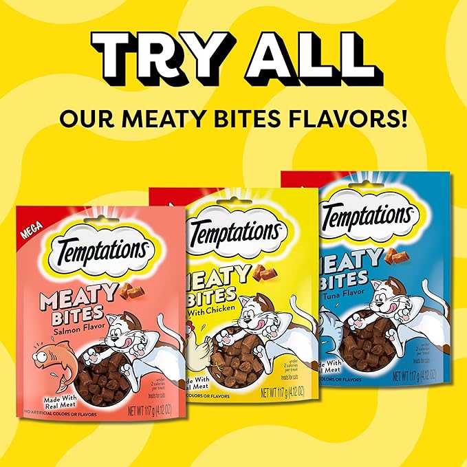 Temptations Meaty Bites Savory and Soft Cat Treats, Tuna Flavor, 4.12 oz. Pouch