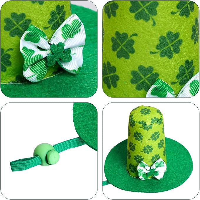 3 Pcs St Patrick's Day Pet Costume Set Cat Bandna Hat and Sunglasses for Small Medium Dogs Holiday Party Outfits