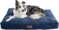 Modern Threads Ultra Plush Orthopedic Memory Foam Pillow Bed for Large Dogs with Supportive Filling and Stylish Textured Design, Blue, (48" L x 36" W x 6" Th)