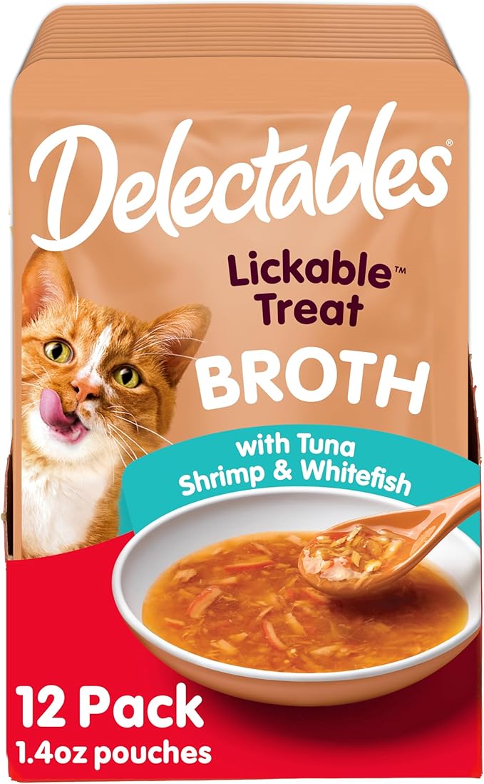 Hartz Delectables Savory Broths Variety Lickable Wet Cat Treats,(Pack of 24)