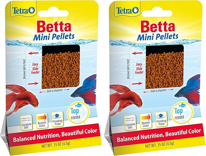Tetra TetraBetta Floating Mini Pellets (1 Bag), 0.15 oz (77023) (Pack of 2)
