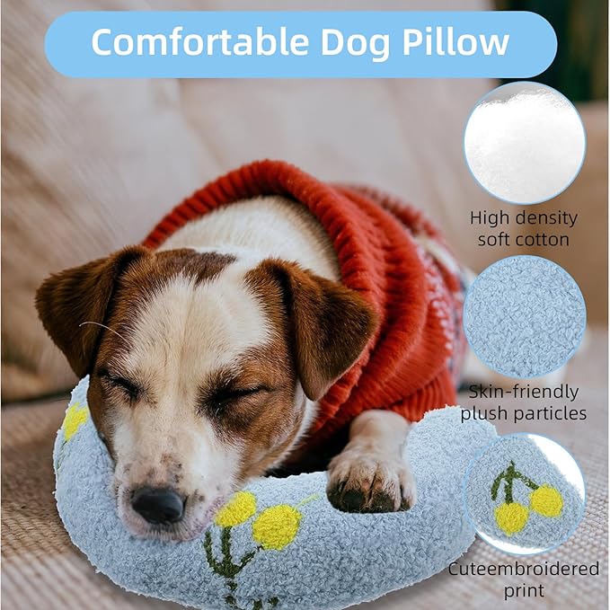 Dog Pillow Dogs Calming Pillow Soft Neck Pillow Anxiety Relief Sleeping Toy Ultra Soft High Density Washable Gift for Better Small Cats Joint