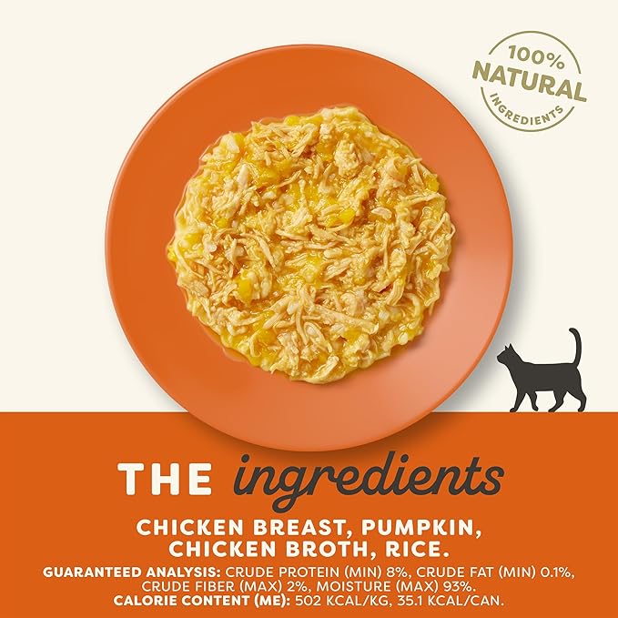 Applaws Natural Wet Cat Food, 24 Count, Limited Ingredient Canned Wet Cat Food, Chicken with Pumpkin in Broth, 2.47oz Cans