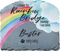 Let's Make Memories Over The Rainbow Bridge Garden Stone - Pet Memorial - Sympathy Garden Marker