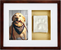 Pearhead Pawprints Wall Frame Keepsake – Espresso Wood Shadowbox Kit for Dogs & Cats with Air‑Dry Clay Imprint, Photo Display 4" x 6"