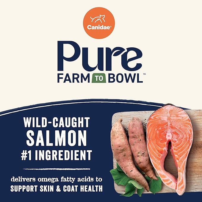 Canidae Pure Farm to Bowl Wild-Caught Salmon & Sweet Potato, Puppy Dog Food, Grain-Free, 4lb