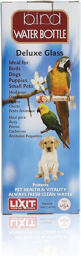 Lixit Glass Bird Bottle Medium 16 oz