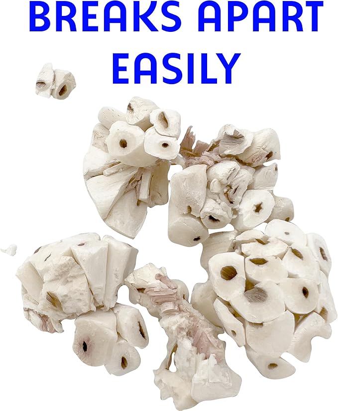 5123 Pk12 Mini Sola Balls - Handmade shreddable natural wood bird foot toys, Made from many pieces of air dried sola wood, Delightful chewing fun, Great for small pets Budgie Canary Lovebird Parrotlet