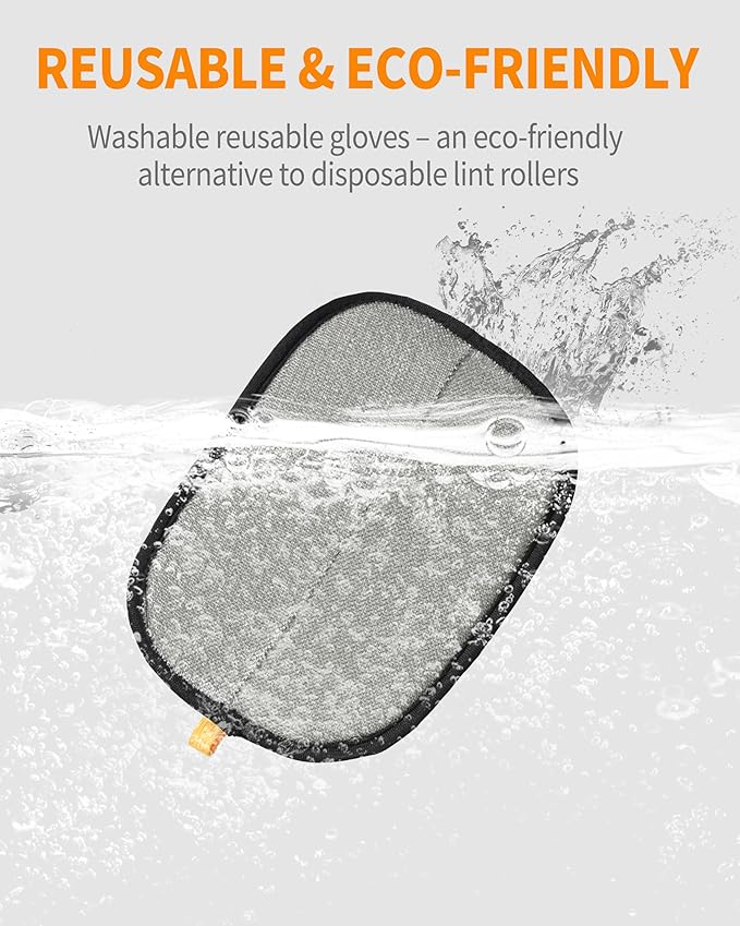 2-Pack Pet Hair Removal Glove for Dogs & Cats, Newly Upgraded Electrostatic Pet, Reusable Pet Hair Remover Tool for Clothing, Couch, Carpet, Car Seat