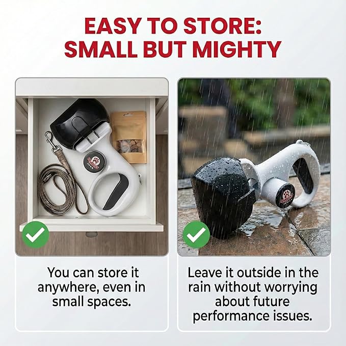 Portable Dog Pooper Scooper Set with 100 Leak-Proof Bags & Leash Clip – 3-in-1 Handheld Pet Waste Remover for Small & Medium Dogs – Lightweight, One-Handed Pickup – Sanitary & No-Mess Cleanup
