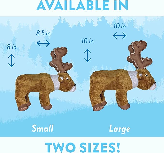 Spunky Pup Clean Earth Plush Caribou | Made from 100% Recycled Water Bottles | Small