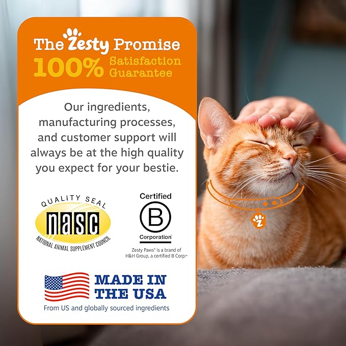 Zesty Paws Omega Cat Mousse Squeezable Cat Treats - with Seaweed, Omega Fatty Acids, Antioxidants Vitamins & Minerals - Skin & Coat Support for Cats - Tuna Fish Flavor - 18 Count (Pack of 2)