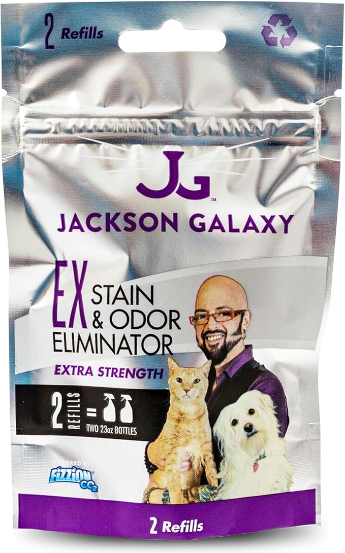 Jackson Galaxy: EX Stain & Odor Eliminator - Pet Urine Remover - 2pk Refill Tablets - 50% More Mojo - Eliminates Pet Stains & Odors Quickly - Works On Multiple Surfaces - Non-Toxic Formula