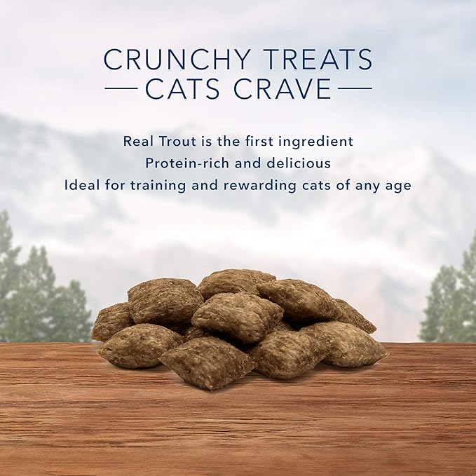Blue Buffalo Wilderness High Protein Crunchy Cat Treats, Made with Natural Ingredients, Tasty Trout, 2-oz Bag (Pack of 12)