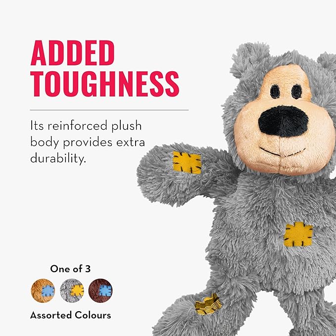 KONG Wild Knots Bears - Durable Dog Toys with Internal Knotted Ropes and Minimal Stuffing for Less Mess (Assorted Colors) (X Large)