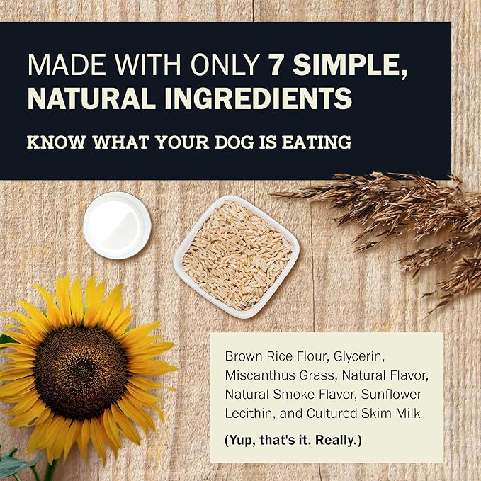 Redbarn Natural Dur-A-Bulls Treats for Dogs - 3 Large Braids - Hickory Flavor - Made in USA Long Lasting 100% Edible No Artificial Ingredients or Plastic