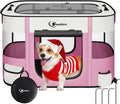 Dog Playpen,Cat Pet Puppy Pen,Portable Playpens for Dogs Indoor Outdoor Travel Camping Use,Foldable Dog Kennel Tent Crate for Rabbit Small Animals with Carrying Case (Pink, Small)
