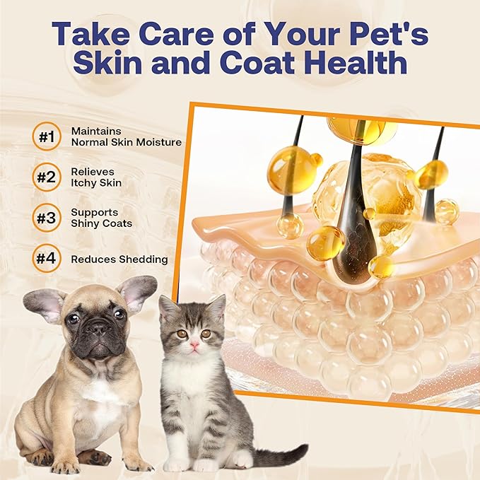 Wild Alaskan Salmon Oil for Dogs & Cats (16oz), Fish Oil Omega 3 Supplements with EPA & DHA for Skin & Coat, Immune, Brain, Joint and Heart Health, Dog & Cat Fish Oil Supplements with Pump