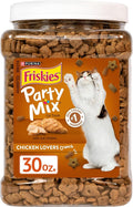 Purina Friskies Party Mix Chicken Lovers Crunch with Real Chicken Cat Treats - 30 oz Canister