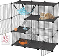 Cat Cage, 3-Tier DIY Catio Cat Enclosures, 36" x 16" x 36" Cat Playpen Indoor & Outdoor with Hammock, Detachable Metal Wire Kennel Cats Crate, 3x1x3 Exercise Place for 1-2 Kitten/Squirrel