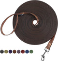 Hi Kiss Dog/Puppy Obedience Recall Training Agility Lead - 15ft 20ft 30ft 50ft 100ft Training Leash - Great for Training, Play, Camping, or Backyard(50ft,Black_Orange)