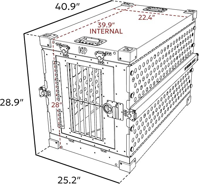 Heavy Duty Fully Collapsible Powder-Coated Aluminum Dog Crate - Medium-Long (White)