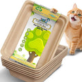 Disposable Litter Boxes for Cats Large: 6-Pack Leak-Proof Sustainable for Indoor/Travel Use Standalone or as Liner 17.5'' x 13.5''