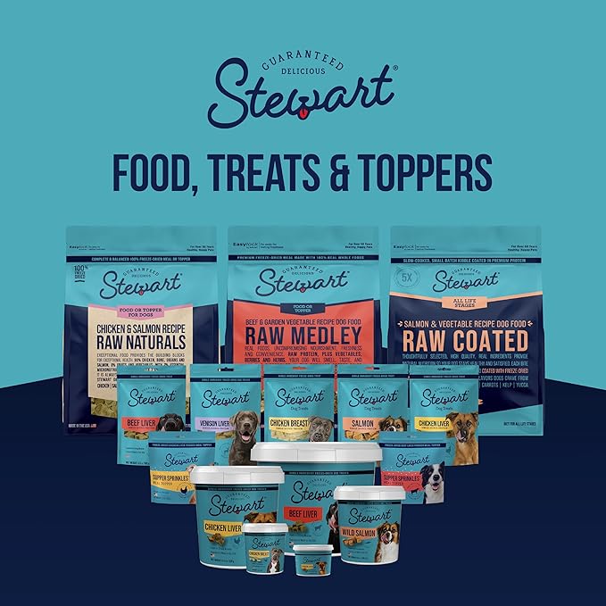 Stewart Beef Liver Dog Treats, 2 oz, ~45 Pieces, Freeze Dried Raw, Single Ingredient, 50% Protein Training Treats or Meal Topper in a Resealable Tub, Grain Free, Gluten Free (Pack of 2)
