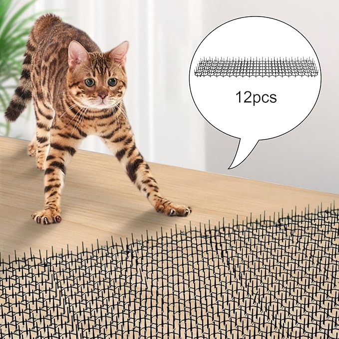 12-Piece Pet Barrier Mat - Deterrent for Climbing and Digging