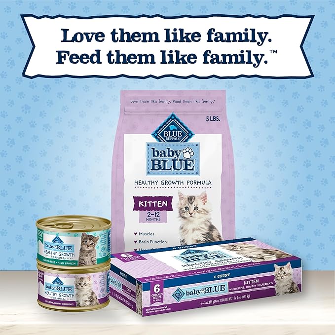 Blue Buffalo Baby Blue Natural Dry Food for Kittens, Healthy Growth Formula with DHA, Chicken and Brown Rice Recipe, 5-lb Bag