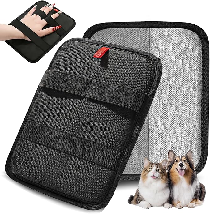 Electrostatic Pet Hair Removal Glove Dogs & Cats, 2026 Upgraded Magic Brush Tool, Washable Reusable Manicure-Friendly Open-Finger Pet Hair Remover for Couch, Car Interior, Furniture & Clothing(1pcs)