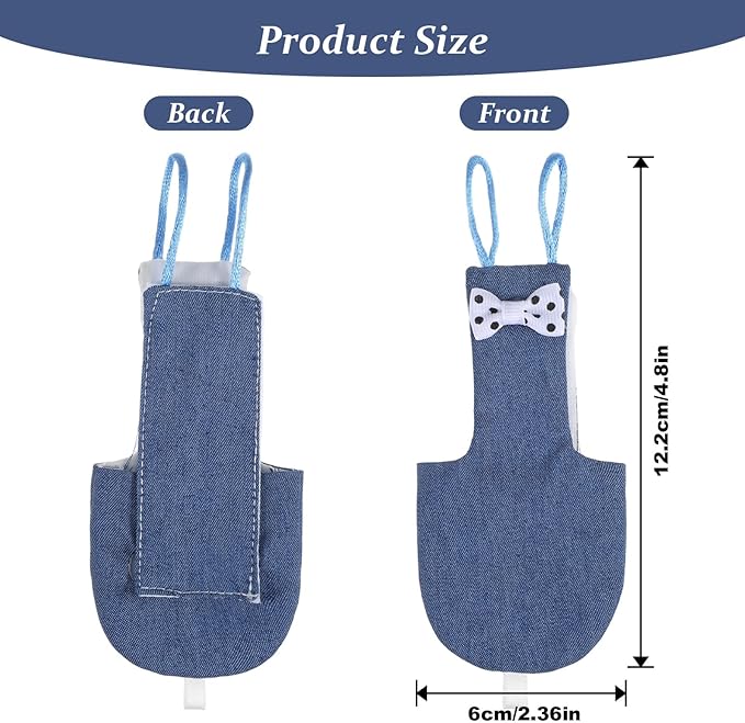 3Pcs Bird Diaper, Washable Bird Diaper, Reusable Flight Suit with Waterproof Inner for Pet Birds, Cute Diapers for Parrots Conure Cockatiel