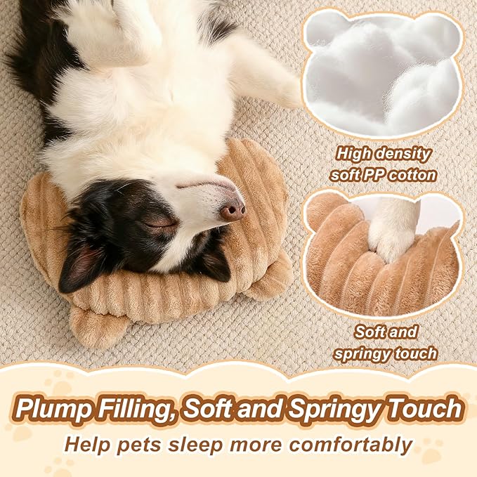 Jiupety Dog Calming Pillow, Soft and Neck-Friendly, Washable Pet Neck Pillows for Small Medium Large Dogs and Cats, 17" x 10", Coffee