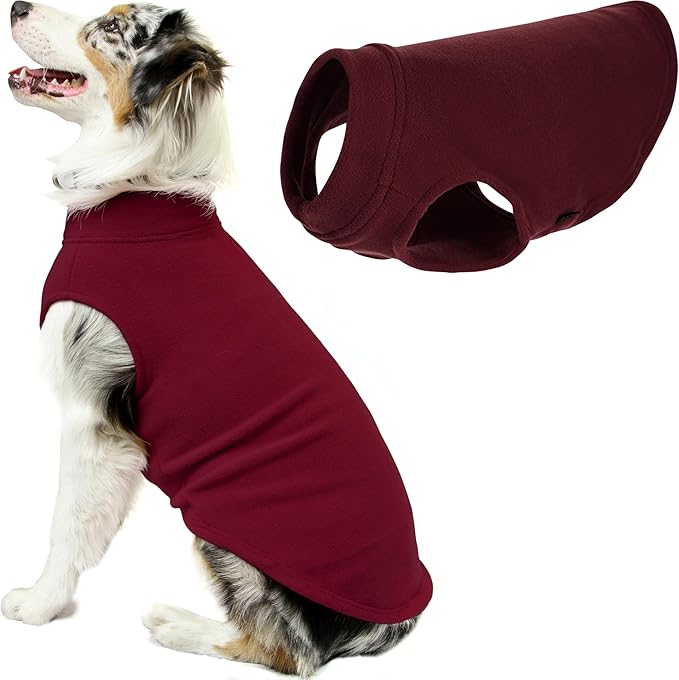 Gooby - Stretch Fleece Vest, Pullover Fleece Vest Jacket Sweater for Dogs, Burgundy, 4X-Large