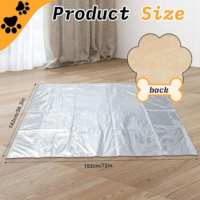 Kigley 1 Pcs Pet Deterrent Mat to Keep Dogs Off Couch, Non-Electric Cat & Dog Deterrent Mat Pain Free Couch Covers to Keep Pets Off Furniture Bed Indoor (72" × 56.3",Khaki)