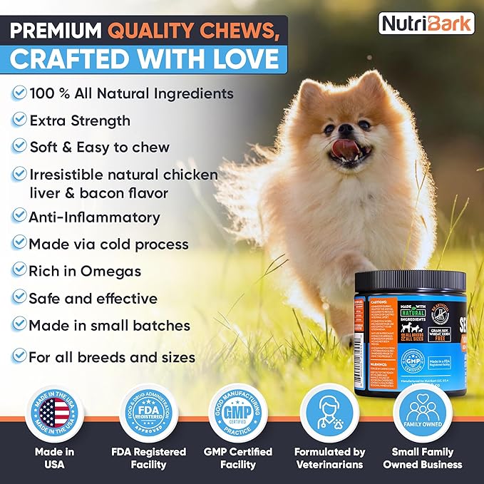 Glucosamine for Dogs -1000mg- Senior Dog Joint Supplement -Advanced Hip & Joint Support Chews w/Glucosamine, Chondroitin, MSM, Turmeric & Omega 3 for Pain & Inflammation Relief, Improved Mobility