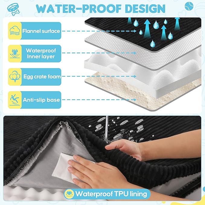 Dog Car Bed, Non-Slip Backseat Extender Pet Mat, Removable Washable Dog Bed for SUVs, Sedans & Trucks, Anti-Slip Travel Bed for Dogs, Easy Clean & Scratch-Proof & Comfort (Medium (50"L×24.6"W×2"H))