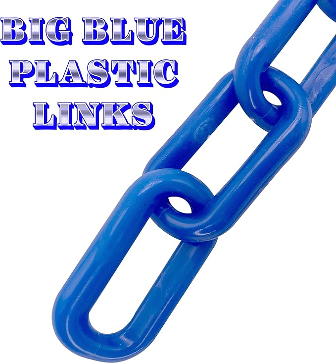 by M&M 2006 5ft Medium Blue Plastic Bird Toy Chain - Classic Bird Foot Toy, Long Length, Tons of Uses, Easy for Birds to Grab with Beaks and Feet, Bright Color
